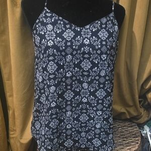 Floral Black and White Women's Top